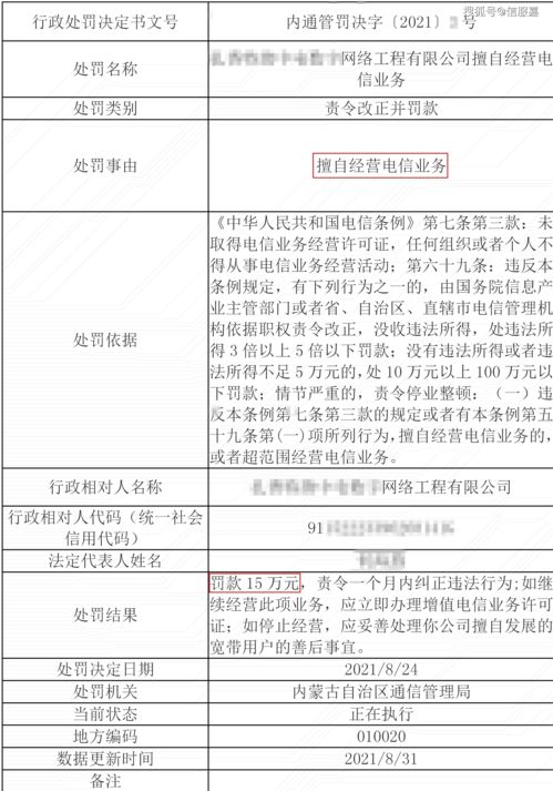 擅自經(jīng)營(yíng)寬帶業(yè)務(wù)，未辦理ISP許可證被罰15萬(wàn)——企業(yè)合規(guī)警示案例